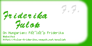 friderika fulop business card